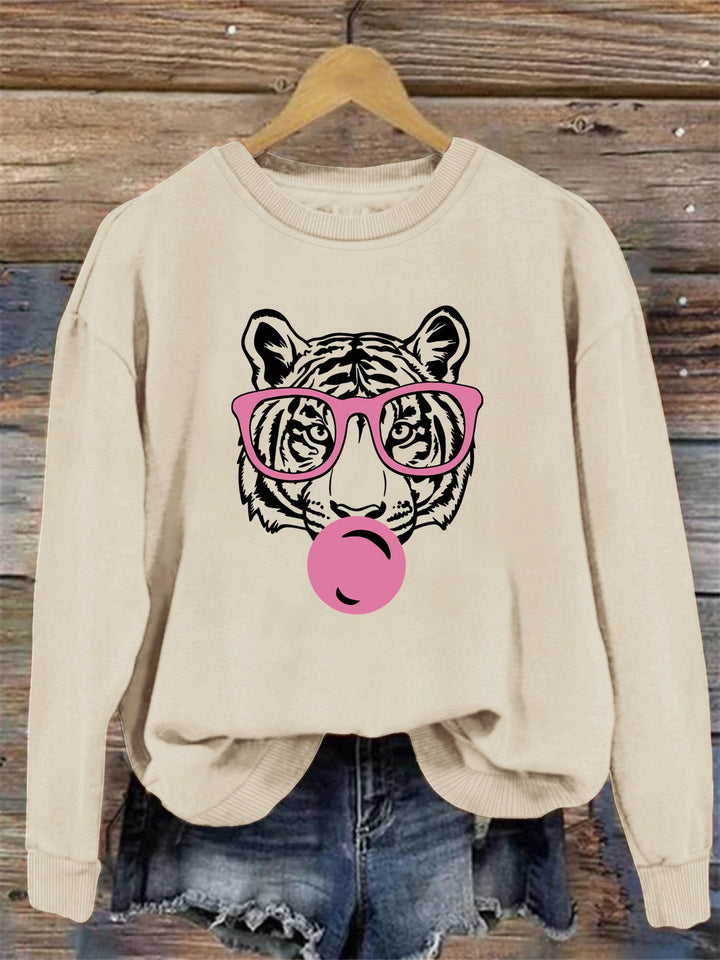 Sweat-shirt pour femmes avec design de tigre créatif et coupe décontractée Chic & Stil