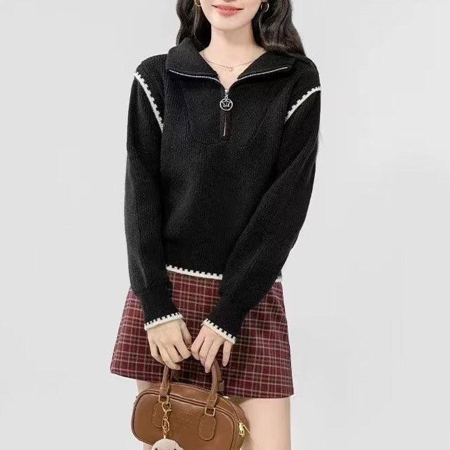 Women's sweater with high collar and oversized sleeves Lune London