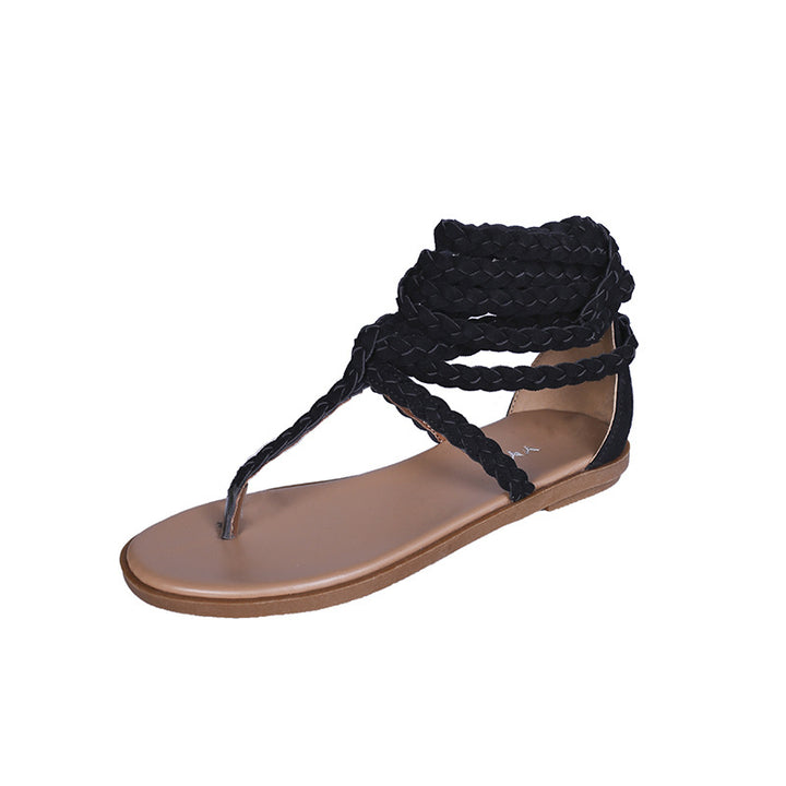 Elastic strap sandals for women with toe separator Lune London