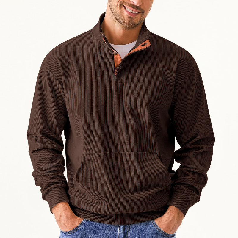 Men's cozy hoodie with fashionable faux leather details and high-quality cotton Chic and style