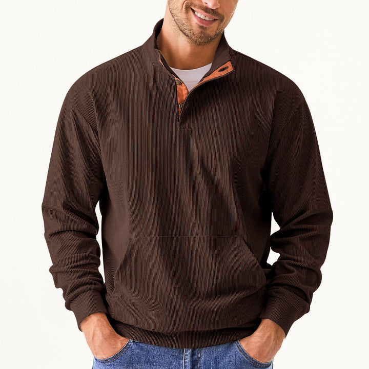 Men's cozy hoodie with fashionable faux leather details and high-quality cotton Chic and style