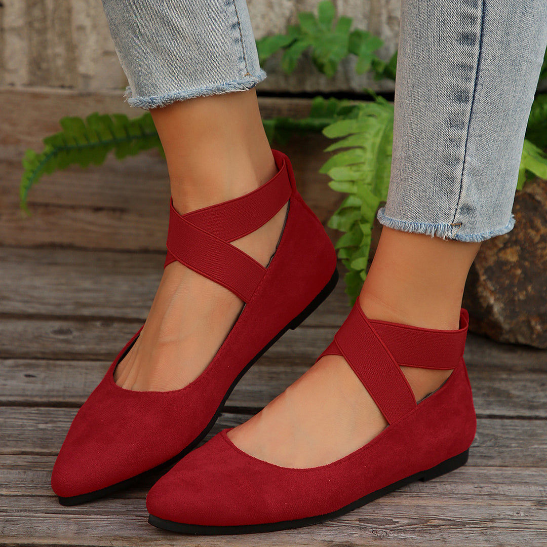 Flat velvet ballet flats for women Lune London