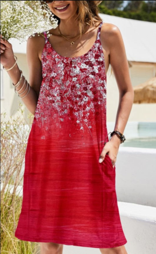 Elegant floral design summer dress for women with comfortable spaghetti straps Lune London