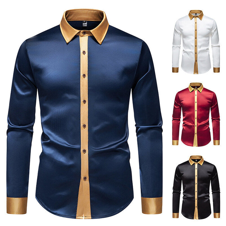 Men's Long-Sleeve Shirt with Modern Satin Details Lune London