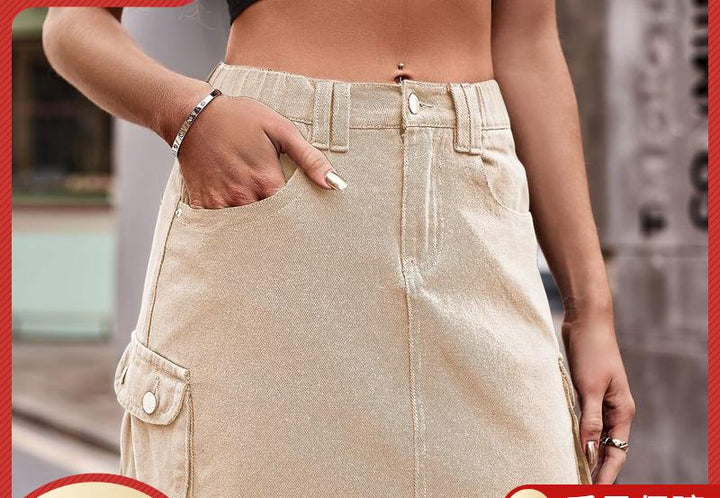 Cargo skirt for women with practical side pockets from Chic et Stil