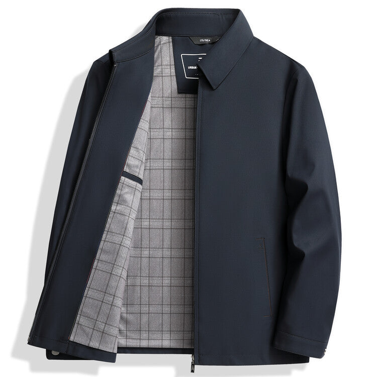 Technical transition jacket for men with protected zip Lune London