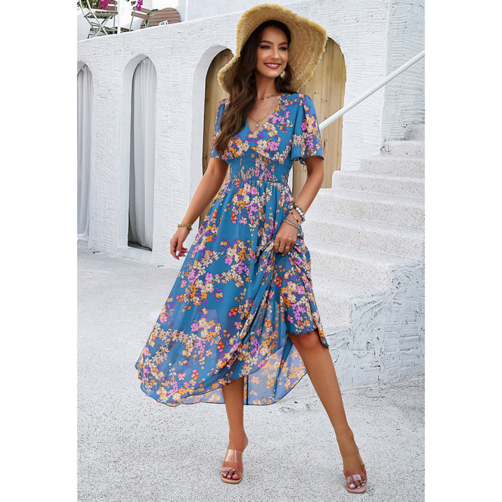Maxi flower dress for women with flowing sleeves Lune London