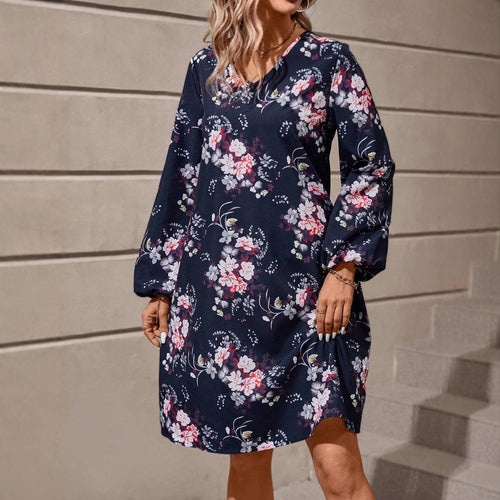 Lune London Women's V Neck Floral Dress