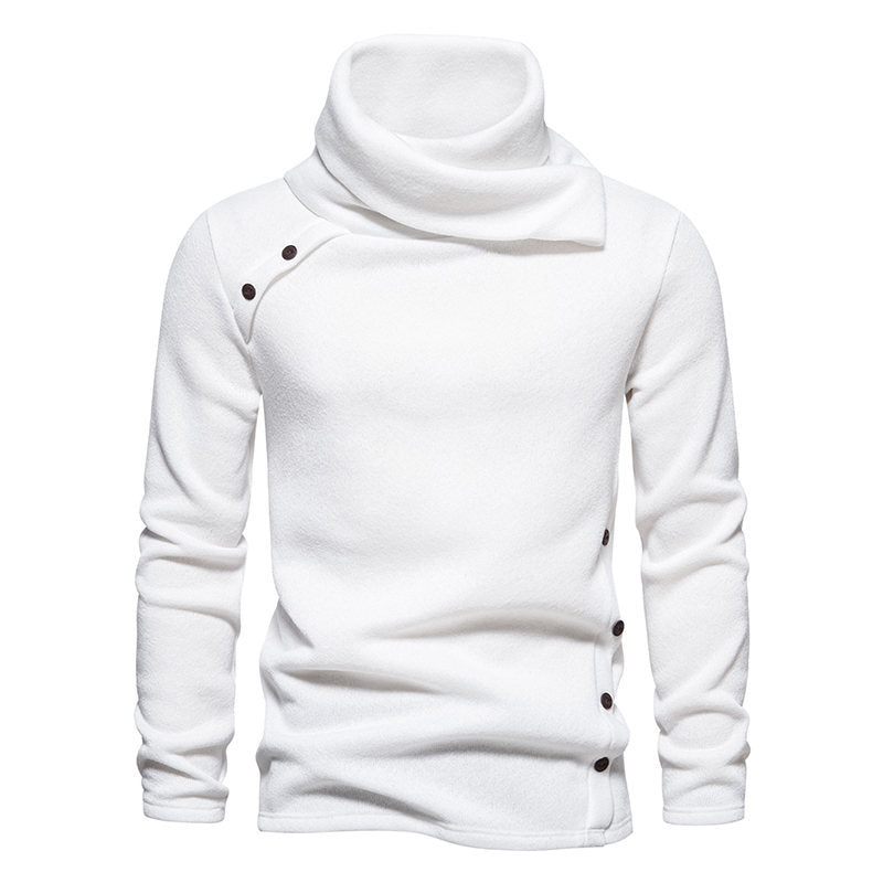 Men's trendy hoodie with asymmetrical design and button details Lune London
