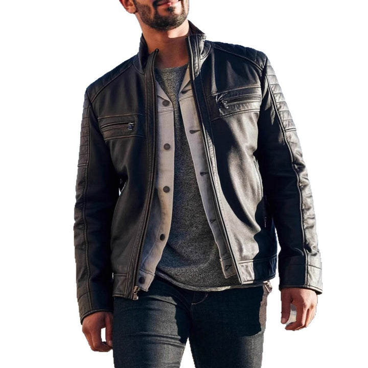 Stylish biker jacket for men with structured seams Lune London