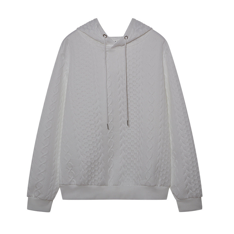 Casual knitted sweater for women with hood and textured design Lune London