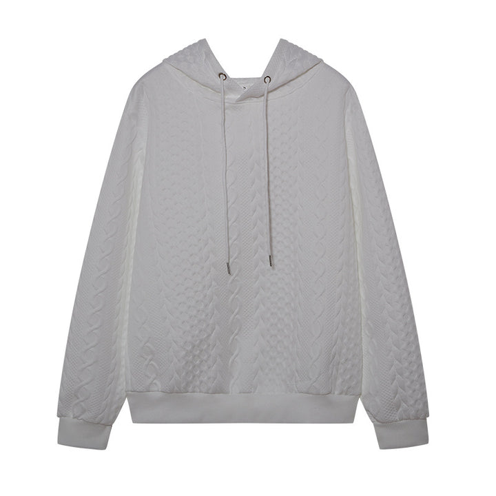 Casual knitted sweater for women with hood and textured design Lune London