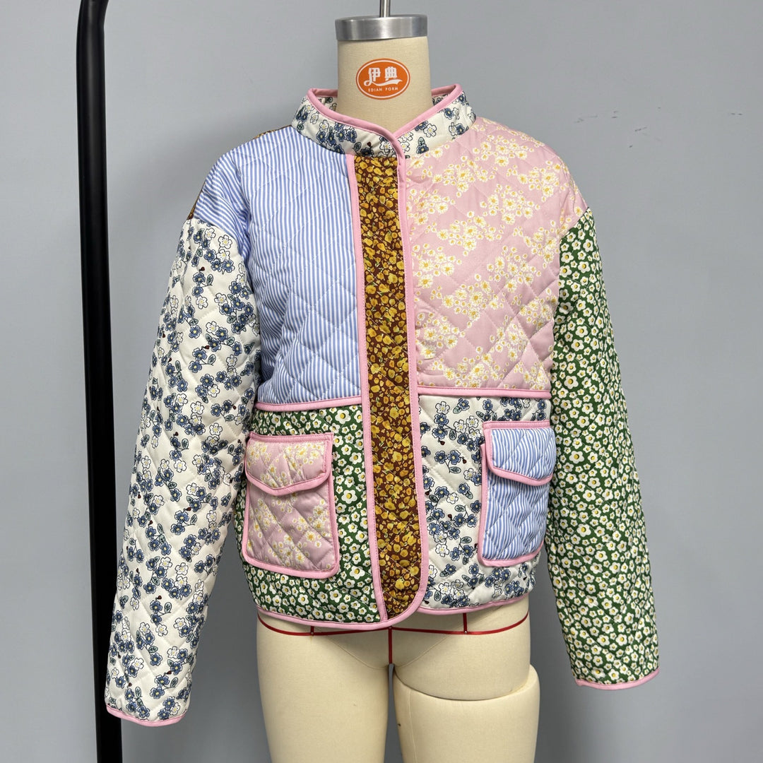 Veste matelassée pour femmes avec motif patchwork coloré Chic & Stil