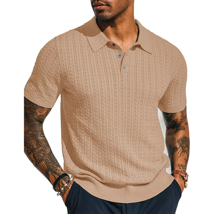 Men's polo with textured design and short sleeves Lune London