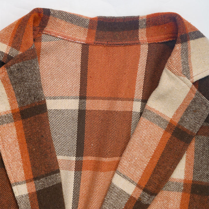 Ladies Checked Blazer in Soft Wool Blend Lune London