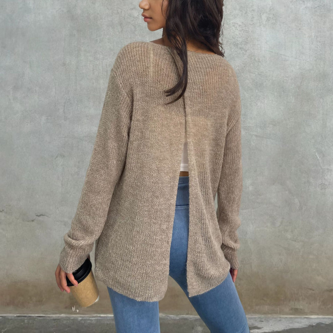 Ladies lightweight transparent knit sweater Lune London