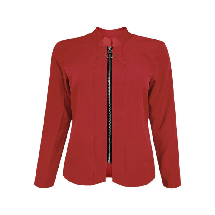 Women's Modern Blazer Jacket with Asymmetrical Zipper and Figure-Hugging Cut Lune London