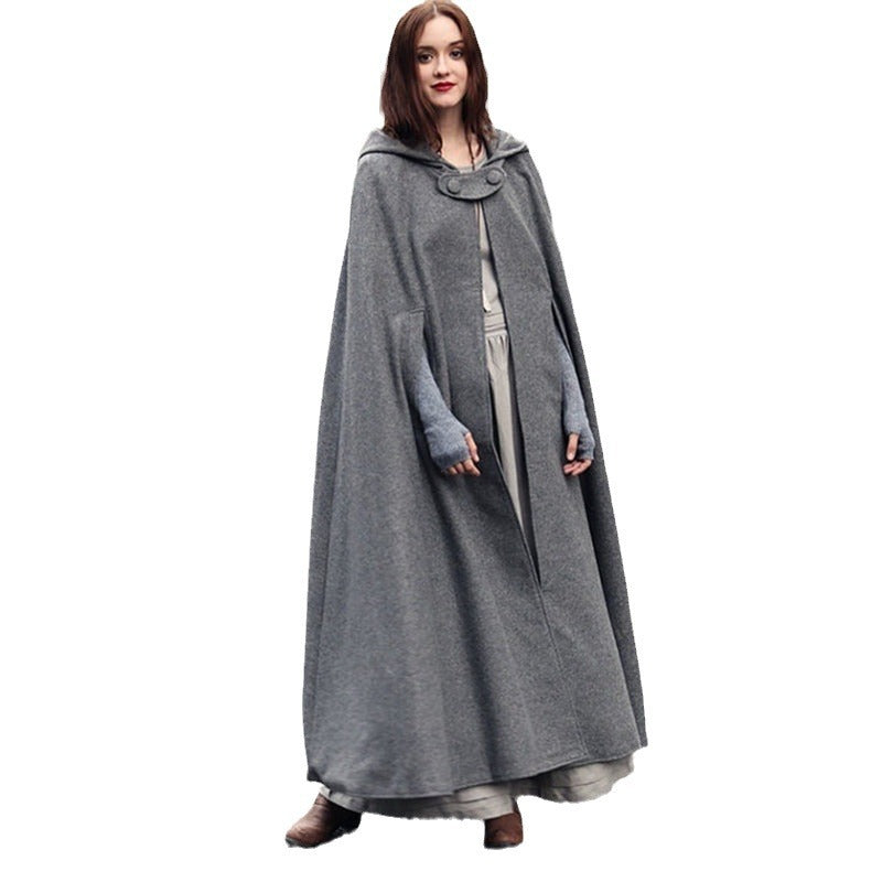 Ladies elegant hooded cape with adjustable closure Lune London