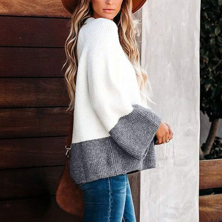 Pull décontracté pour femmes avec un design moderne en blocs de couleurs Chic & Stil