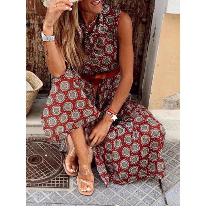 Bohemian maxi dress for women with adjustable belt Lune London