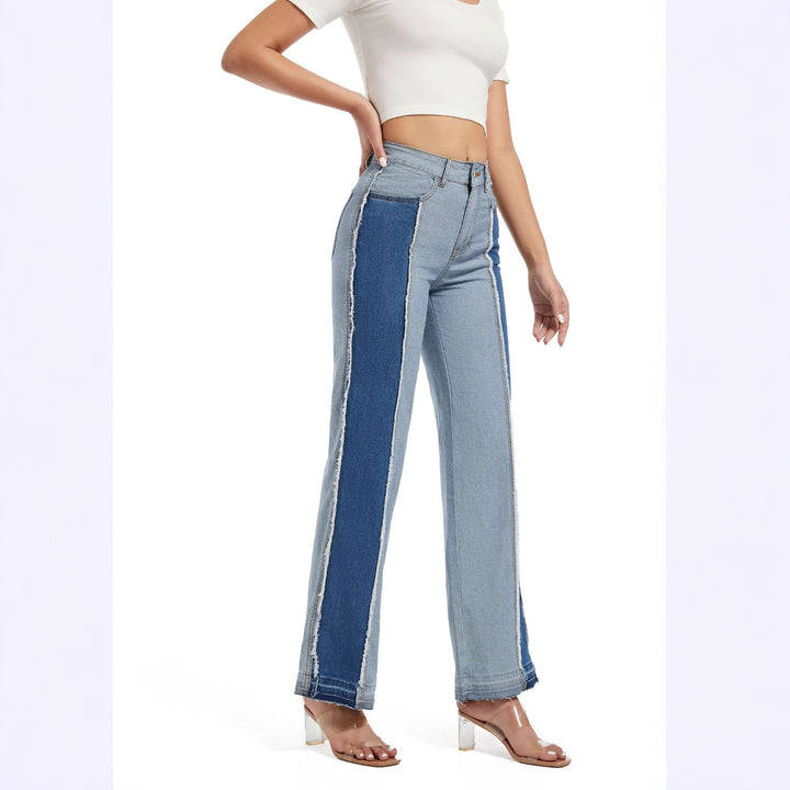 Wide jeans for women in contrast denim Lune London