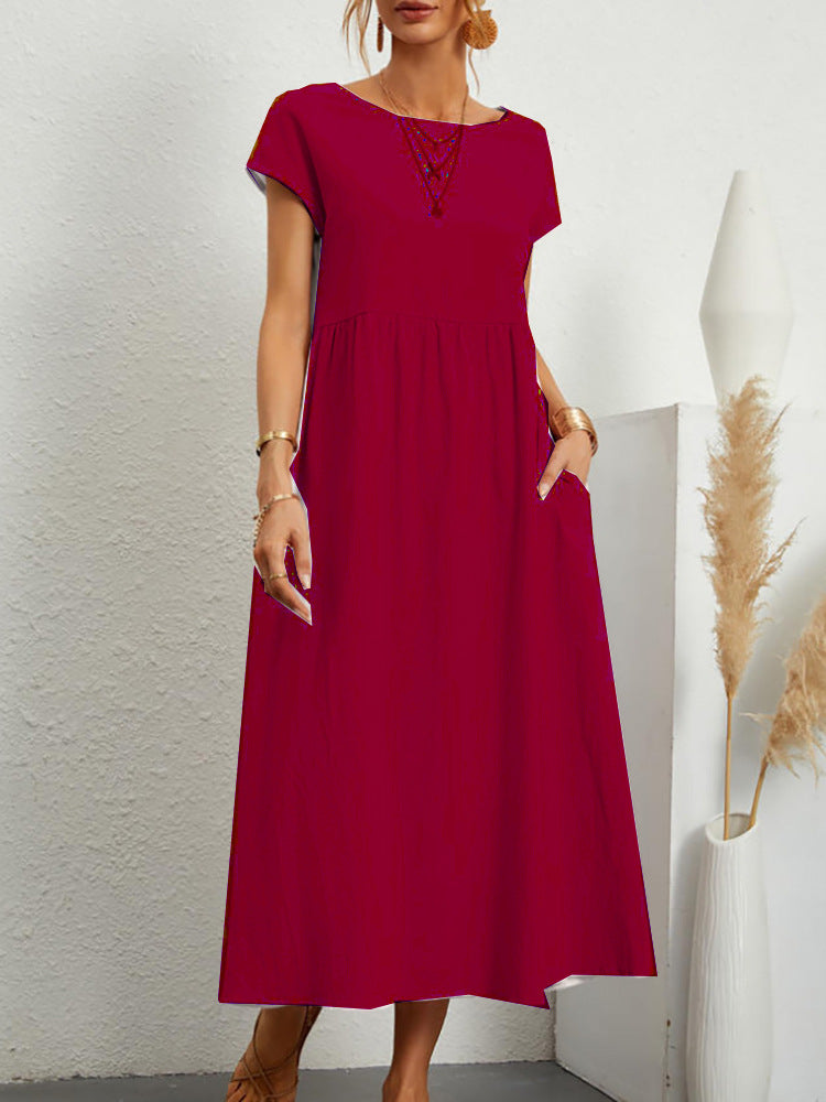 Women’s Midi Dress with Casual Cut and Side Pockets Lune London
