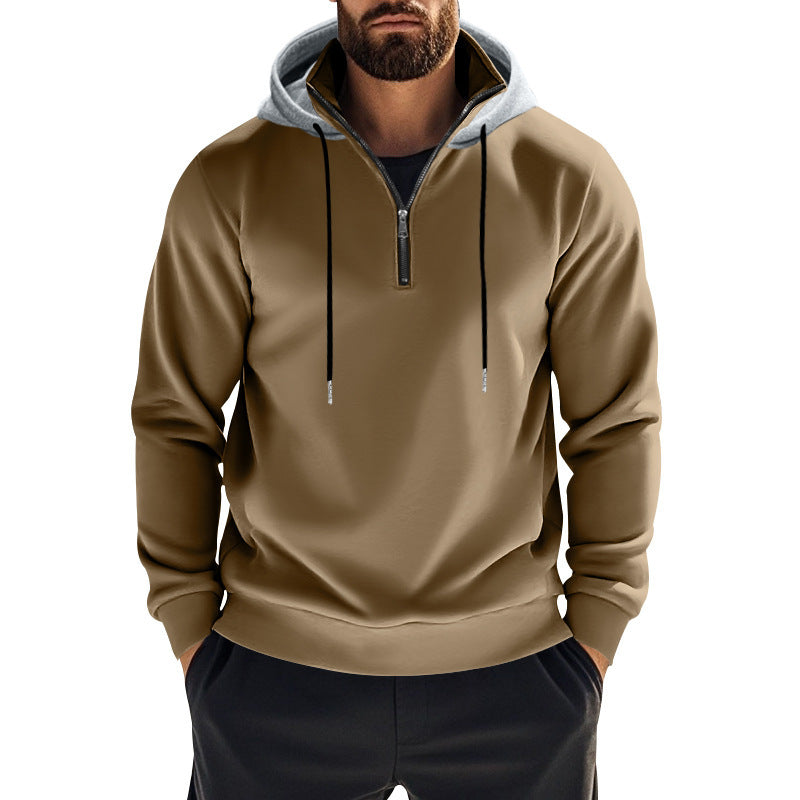 Men's sporty hoodie with modern zipper and kangaroo pocket Lune London