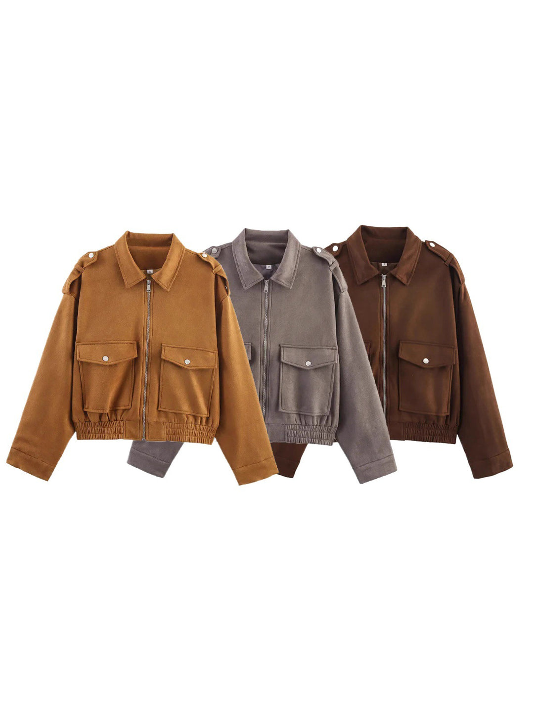 Trendy utility jacket for women with patch pockets and high collar Lune London