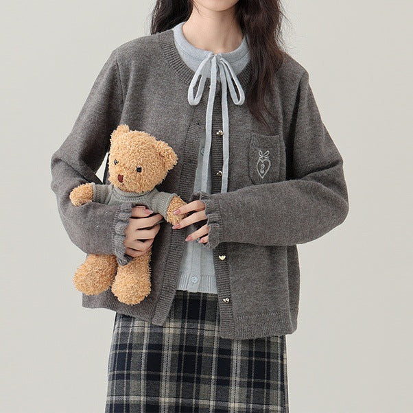 Women's knitted jacket with decorative buttons and high-quality embroidery Lune London