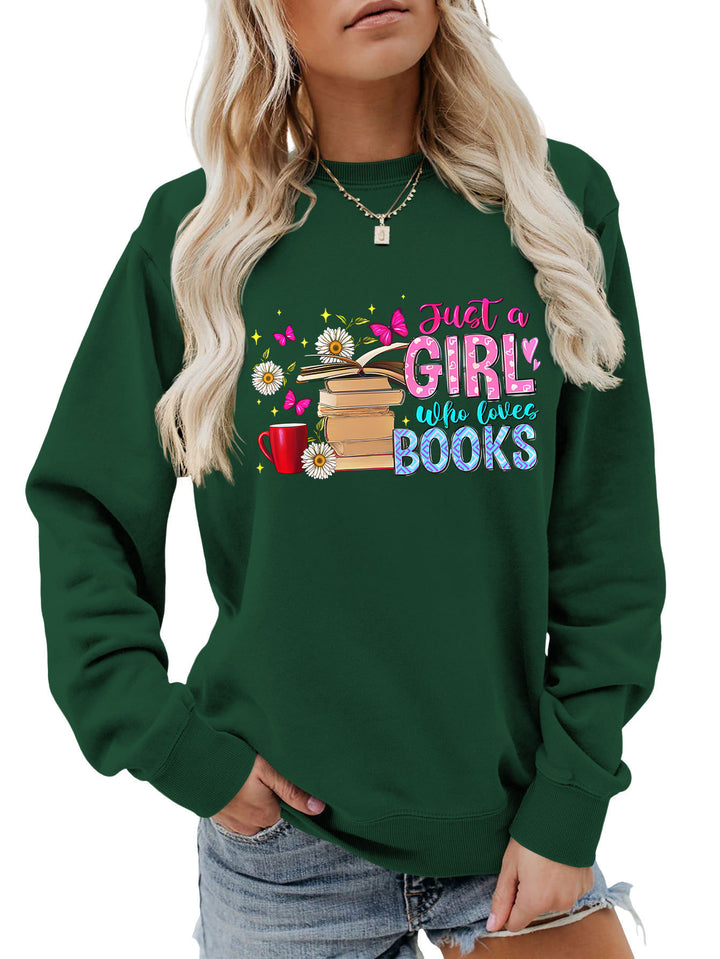 Sweat-shirt féminin avec motif de livre accrocheur et coupe décontractée Chic & Stil