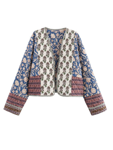 Ladies Patchwork jacket with floral patterns and a loose fit Lune London