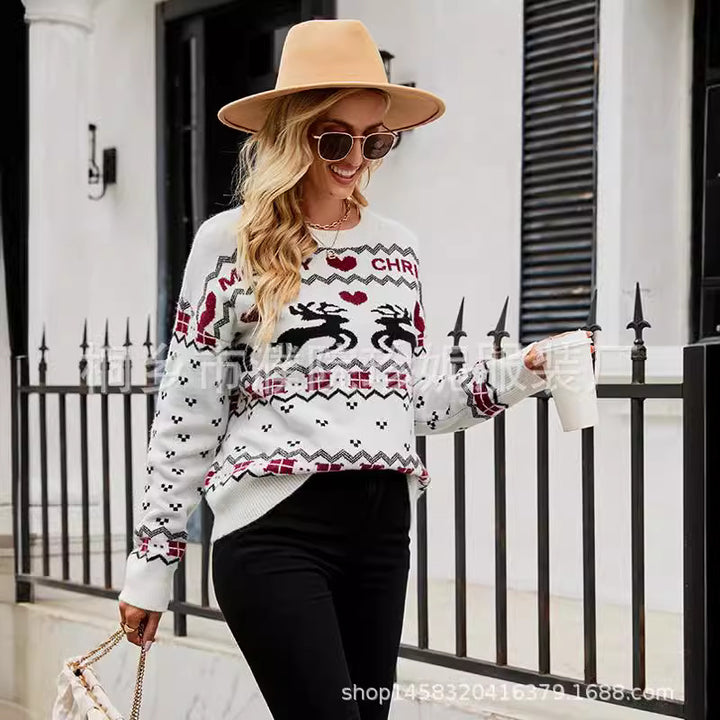 Christmas sweaters for women with a festive reindeer pattern and a modern knit design Lune London