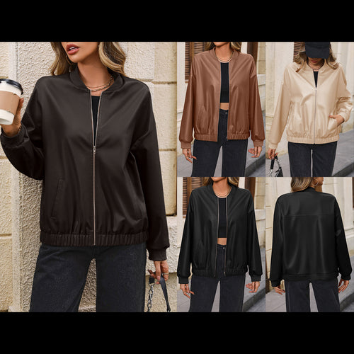 Sporty women's bomber jacket with elastic cuffs and pockets Lune London