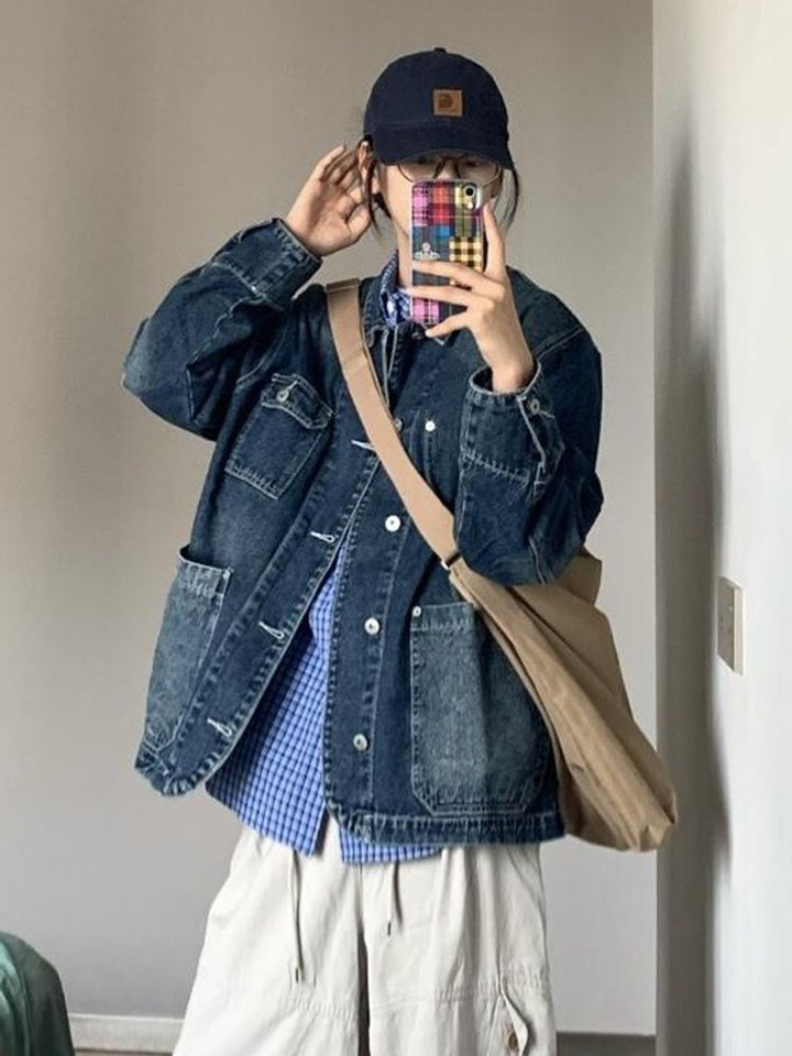 Veste en denim pour femmes avec grandes poches Chic & Stil