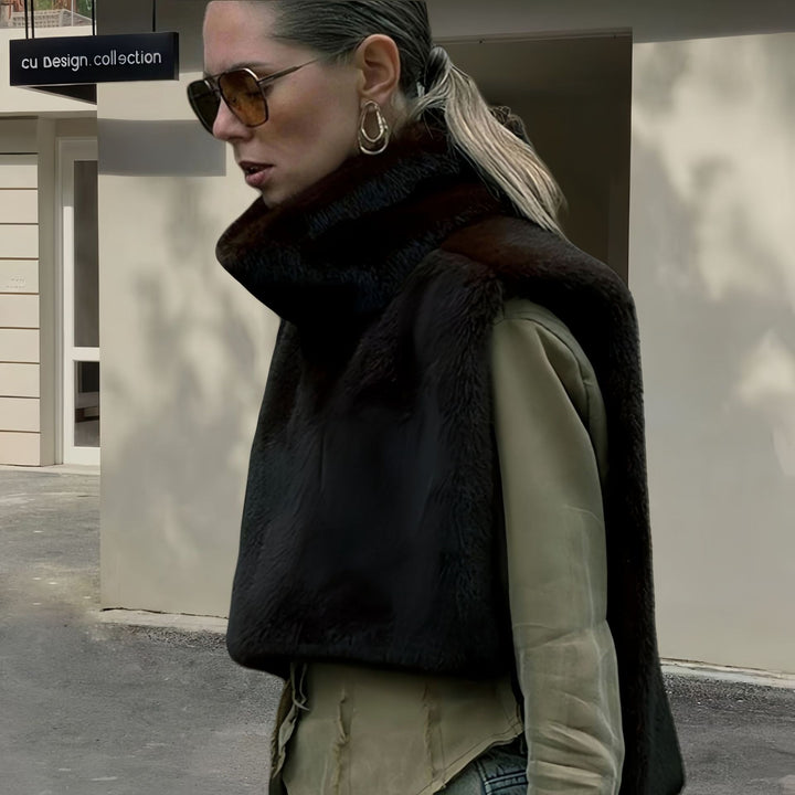 Ladies Chic and Stylish Faux Fur Jacket