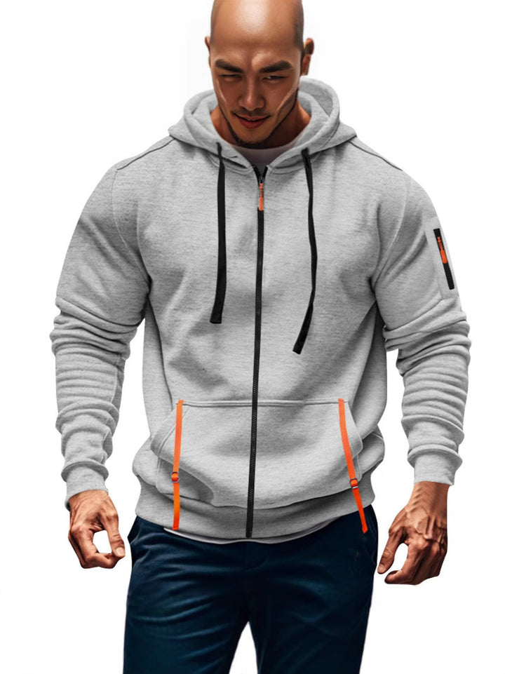 Sporty hooded jacket for men with practical zip pockets Lune London