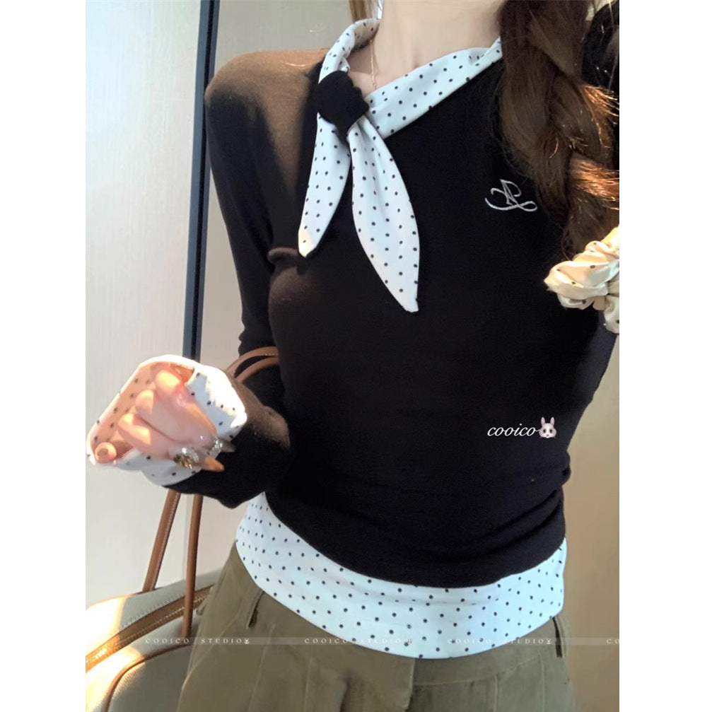 Women's long-sleeve shirt with a stylish collar and fashionable design Chic & Stil