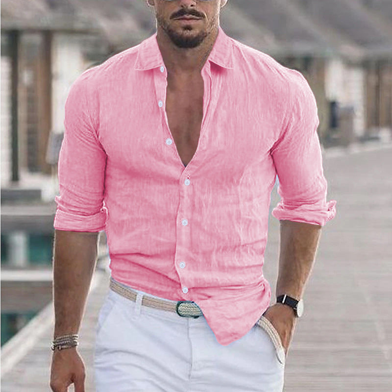Men's Lightweight Linen Button Shirt Lune London