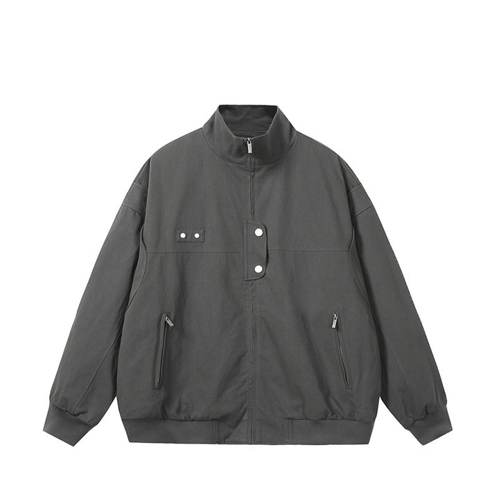Quilted jacket for men with a stand-up collar and zippered side pockets Lune London