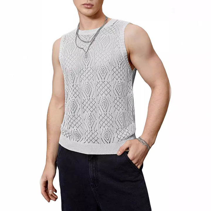 Men's knit top with refined perforated pattern Lune London
