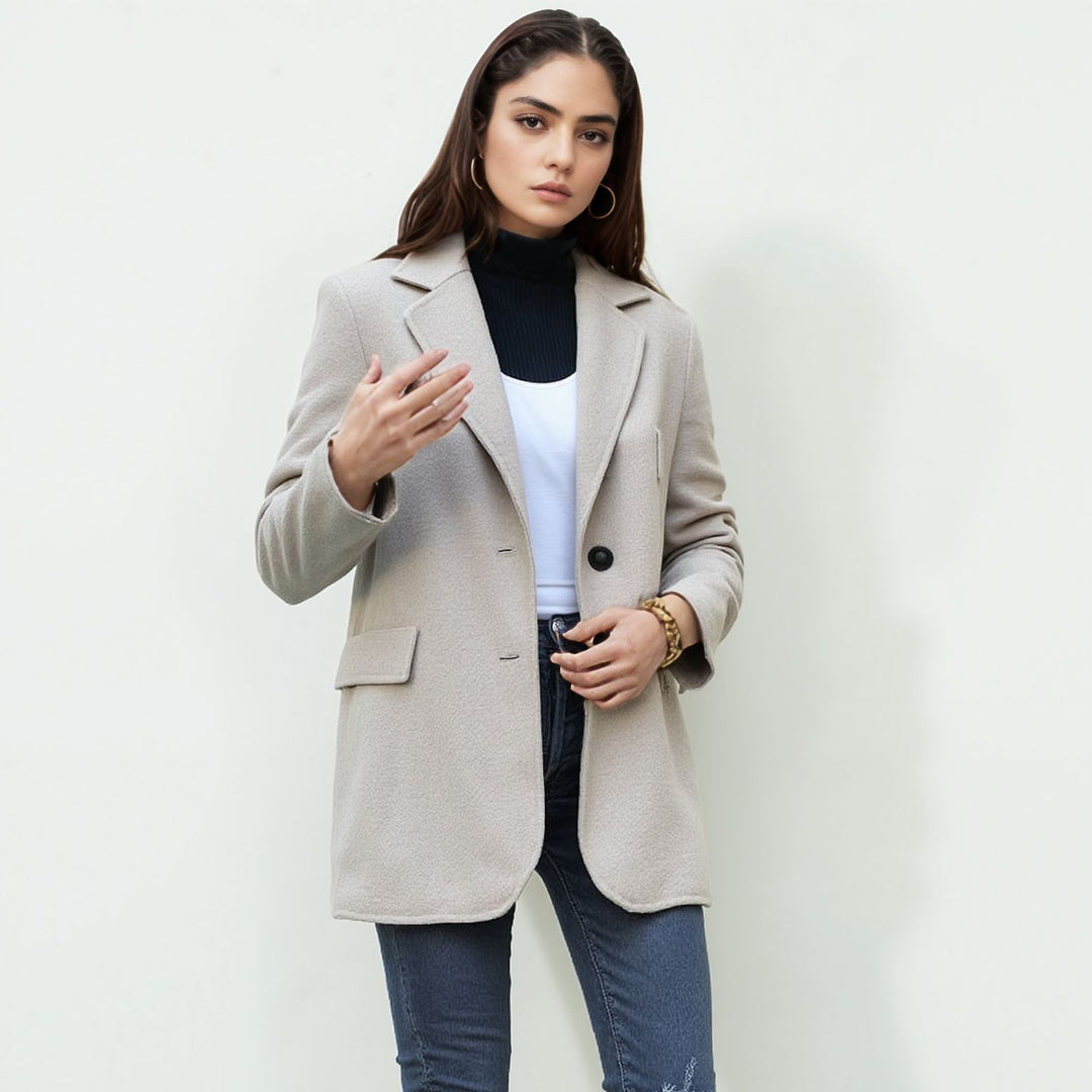 Ladies Elegant Boucle Blazer Lune London