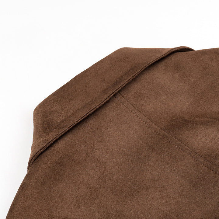 Manteau trench à la mode pour femmes en design suédé élégant avec ceinture pratique Chic & Stil