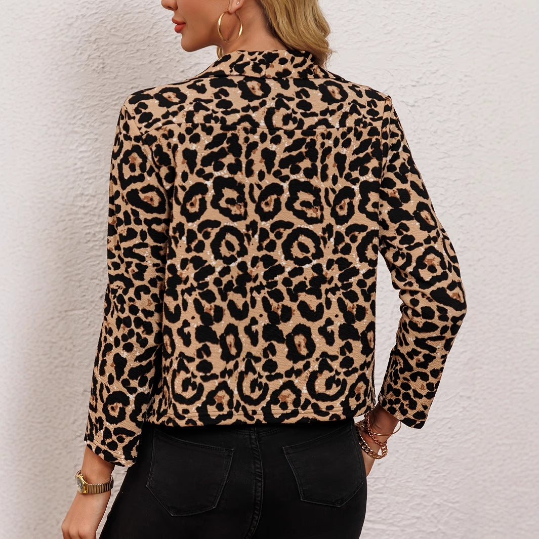 Lune London trendy women's animal print blazer