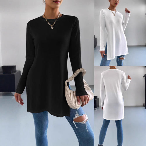 Long sleeve blouse for women with side slits and high-quality finish Lune London