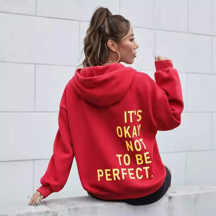 Women’s hoodie with motivational lettering and cozy lining Lune London