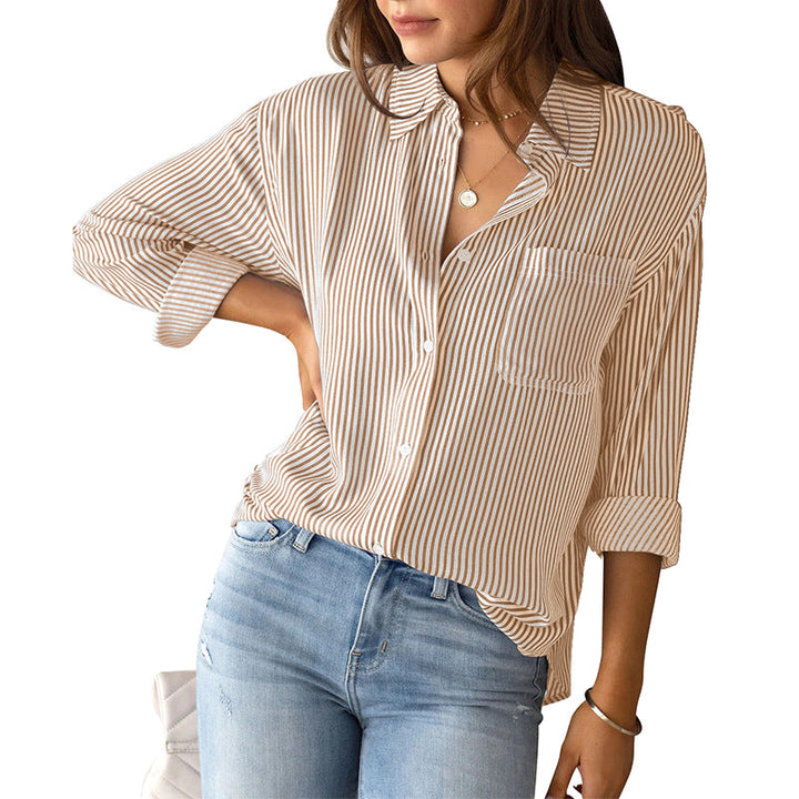 Women's Casual Shirt Blouse with Fine Stripes and Casual Cut Lune London