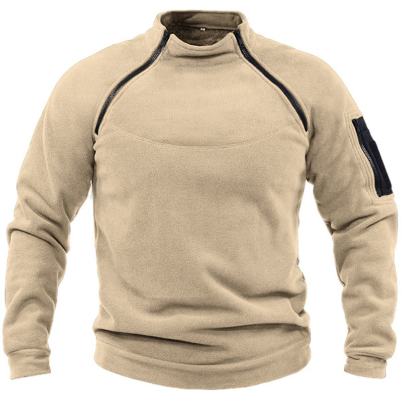 Fleece pullover for men with zipper and pockets Lune London