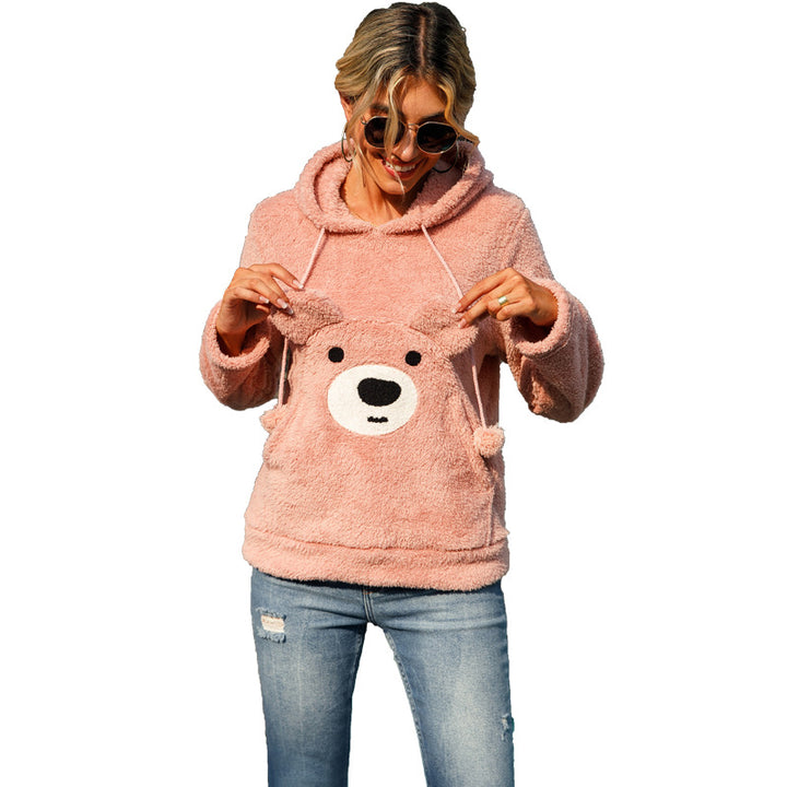 Ladies Cozy Hoodie with Chic Animal Print