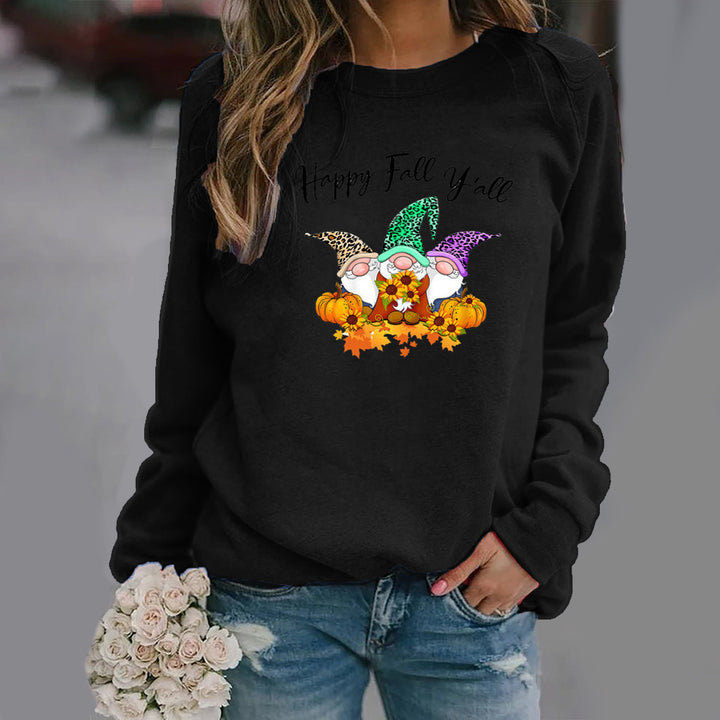 Sweat-shirt pour femmes avec motif automnal et coupe confortable Chic & Stil