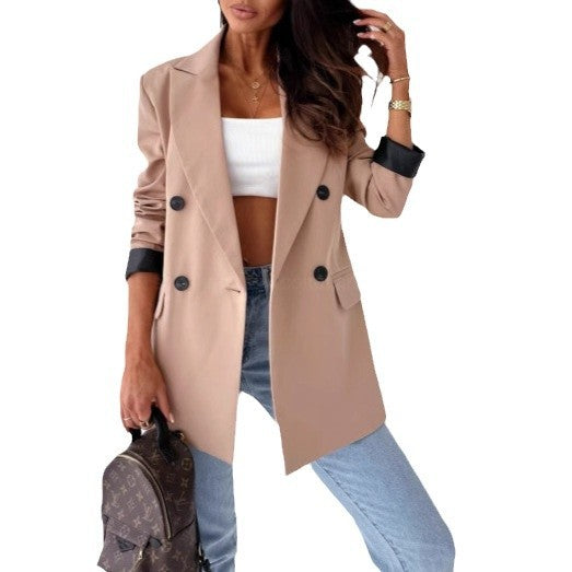 Elegant women's jacket with loose fit and animal print on the sleeves Lune London